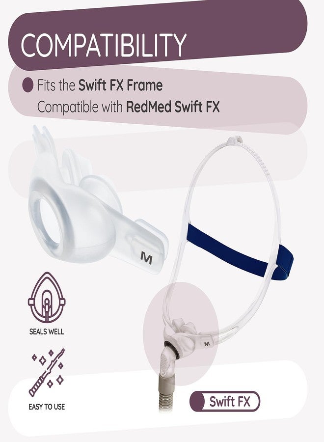 Ximoon قناع وسادة الأنف Ximoon FX لجهاز CPAP مع غطاء رأس بديل لجهاز Resmed Swift FX - إطار عصابة رأس قابل للتعديل ووسائد أنف متوسطة الحجم، قطعة غيار لجهاز Swift FX - Image 2